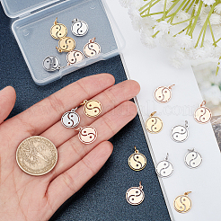 18Pcs 3 Colors 304 Stainless Steel Charms&nbsp;STAS-DC0003-02