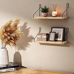 6 Bags Wooden Wall-mounted Storage Rack&nbsp;AJEW-GO0005-02