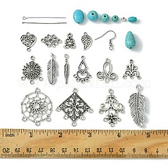 Tibetan Style Chandelier Components and Pendants with Synthetic Turquoise Beads Sets&nbsp;DIY-FS0005-75