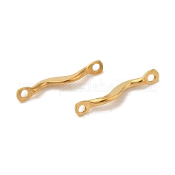 イオンプレーティング（IP）304ステンレススチールリンクコネクタチャーム  ツイストバー  18KGP本金メッキ  15x2x3mm  穴：1.2mm&nbsp;STAS-Q323-08G
