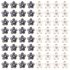 100Pcs 2 Colors Transparent Resin Sakura Flower Bead Caps&nbsp;RESI-TA0005-57