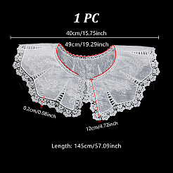 ポリエステルレースカラー  ネックライントリム  DIYアクセサリー  ホワイト  400x1mm  内径：153mm&nbsp;AJEW-WH0248-746B
