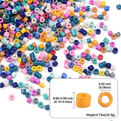 1800色のガラスシリンダービーズ15個  シードビーズ  焼き付け塗料  丸い穴  ミックスカラー  1.5~2x1~2mm  穴：0.8mm  120ps /カラー&nbsp;SEED-YW0002-59