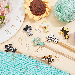 7Pcs 7 Styles Cross Silicone Beads Knitting Needle Protectors/Knitting Needle Stoppers&nbsp;DIY-NB0010-32
