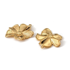 304ステンレスペンダント  質感のある花のチャーム  ゴールドカラー  35x31.5x3mm  穴：1.8mm&nbsp;FIND-T076-05G