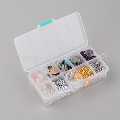 DIY Natural Mixed Stone Beads Strands and Round Plating Acrylic Beads&nbsp;DIY-FS0001-16