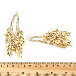 Alloy Leaf Tassel Dangle Stud Earrings for Women&nbsp;EJEW-G435-02G