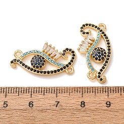 Brass Micro Pave Cubic Zirconia Connector Charms&nbsp;CU-CBA4579-03G-G