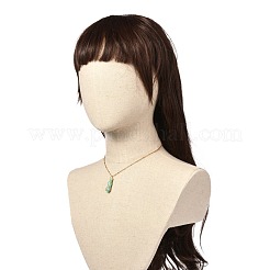 ダブルポインテッドシンセティックターコイズペンダントネックレス  銅線ラップペンダントと304ステンレススチールファインディングネックレス  ゴールドカラー  弾丸  15.94インチ（40.5cm）&nbsp;NJEW-JN03720-01