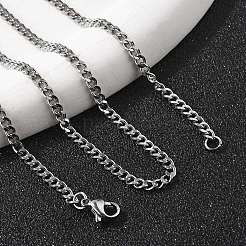 Non-Tarnish 304 Stainless Steel Curb Chain Necklaces&nbsp;NJEW-H492-01P
