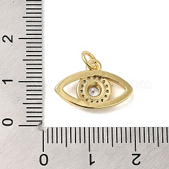 Rack Plating Brass Cubic Zirconia European Dangle Charms&nbsp;KK-K349-24G