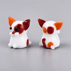 手作りランプワークビーズ  チワワ犬  チョコレート  20~23x17~21x16~19mm  穴：1~1.6mm&nbsp;LAMP-Q039-17