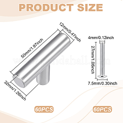 ステンレススチール製ボックスプルハンドル60個  キャビネットのドアハンドル家具プル  ステンレス鋼色  32x50x12mm&nbsp;AJEW-WA0001-61