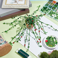 DIY人工苔作り  ガラスビーズ  手作りランプワークビーズ  アイアン製ワイヤー  diyの工芸品の結婚式の家の装飾のため  ミックスカラー  250~260x4~6x4~6mm&nbsp;DIY-BM0002-92