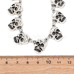 Halloween Skull Alloy Bib Necklaces for Women&nbsp;NJEW-A061-01AS