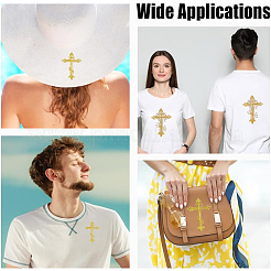 6Pcs 4 Colors Cross Shape Computerized Embroidery Cloth Iron on/Sew on Patches&nbsp;DIAM-HY0001-07