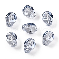 電気メッキガラスビーズセット  スカル  ライトスチールブルー  10x8x7.5mm  穴：1mm  約65個/連  25.59''（65センチメートル）&nbsp;EGLA-T021-09G