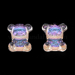 クリア樹脂カボション  グリッターパウダー付き  クマ  ミックスカラー  10x8x3mm&nbsp;CRES-N030-026-B