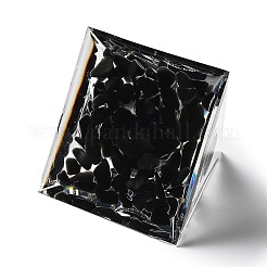 オルゴナイトピラミッド樹脂エネルギー発生器  レイキ天然黒曜石チップが内側にあり、ホームオフィスのデスクの装飾に使用できます。  60x60x59mm&nbsp;AJEW-D056-01C