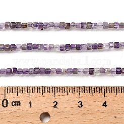 天然石アメジストビーズ連売り  多面カット  テーブルカットキューブビーズ  2.5x2.5x2.5mm  穴：0.6mm  約169個/連  14.84~14.92''（37.7~37.9センチメートル）&nbsp;G-RM2025-32B-02