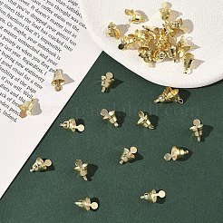 鉄製ベルペンダント80個  ゴールドカラー  8x8mm  穴：1.5mm&nbsp;HJEW-YW0001-09