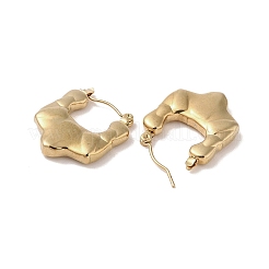 201ステンレススチールハーフフープピアス（女性用）  304ステンレスピン付き  ゴールドカラー  23x4mm&nbsp;EJEW-G385-36G