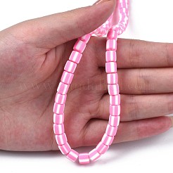 手作り樹脂粘土ビーズ連売り  コラム  ショッキングピンク  6x6mm  穴：1.5mm  約63個/連  15.55インチ〜15.94インチ（39.5~40.5cm）&nbsp;CLAY-T020-12F
