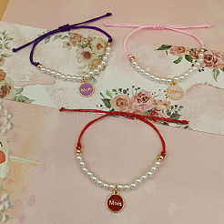 Mother's Day Alloy Enamel Charm Bracelets&nbsp;FS-WGE9C02-01