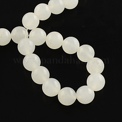 Natural White Jade Gemstone Bead Strands&nbsp;G-R267-10mm