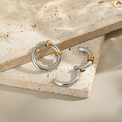 Two Tone 304 Stainless Steel Cuff Earrings&nbsp;WG02975-01