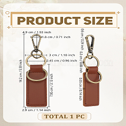 1Pc Rectangle PU Leather Keychian&nbsp;KEYC-LP0001-44A
