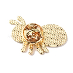 アリのエナメルピン  バックパック用合金ラペルピンバック  ゴールドカラー  レッド  21.5~22x30mm&nbsp;JEWB-L022-03B-G