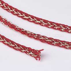 樹脂およびポリエステル編組コード  メタリックコード  レッド  5x4mm  約50ヤード/ロール&nbsp;OCOR-F008-E12