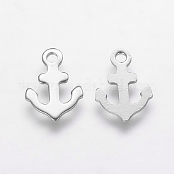 変色しにくい201ステンレススチールチャーム  アンカー  ステンレス鋼色  13x9.5x1mm  穴：1.5mm&nbsp;STAS-P160-02P