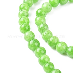 天然石馬山ジェイドラウンドビーズ連売り  染め  薄緑  6mm  穴：1mm  約69個/連  15.7インチ&nbsp;G-D263-6mm-XS17
