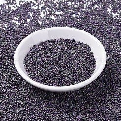 MIYUKIラウンドロカイユビーズ  日本製シードビーズ  11/0  （rr2019)マットメタリックナスアイリス  2x1.3mm  穴：0.8mm  約50000個/ポンド&nbsp;SEED-G007-RR2019