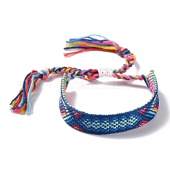 Polyester-cotton Braided Rhombus Pattern Cord Bracelet&nbsp;FIND-PW0013-001A-23