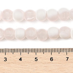 つや消しクラックルガラスビーズ連売り  ロンデル  ミスティローズ  6x5.5mm  穴：1mm  約145個/連  31.10''（79センチメートル）&nbsp;GLAA-U001-6mm-M12