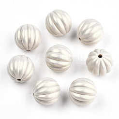 スプレープリントアクリルビーズ  ラバー加工スタイル  カボチャ  ミックスカラー  17x16.5mm  穴：2mm  約205個/500g&nbsp;MACR-T037-04