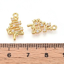 真鍮製マイクロパヴェキュービックジルコニアペンダント  ツリー  長持ちメッキ  ニッケルフリー  18KGP本金メッキ  17x9.5~10x2mm  穴：1.4mm&nbsp;KK-N263-88G