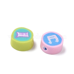 Printed Handmade Polymer Clay Beads&nbsp;CLAY-P005-11