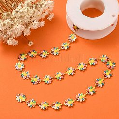 Enamel Daisy Flower Link Chains&nbsp;CHS-CJ0001-33