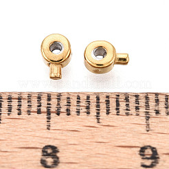 304ステンレススチールボールチープ  フラットラウンド  ゴールドカラー  2x3mm  穴：1mm  内径：1mm&nbsp;X-STAS-K268-01A-G