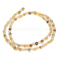 Grade A Natural Yellow Hematoid Quartz Beads Strands&nbsp;G-L642-F04-4mm