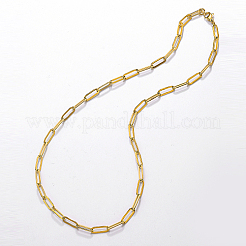 女性用ステンレススチールペーパークリップチェーンネックレス201個  18KGP本金メッキ  17.72インチ（45cm）&nbsp;KC1989