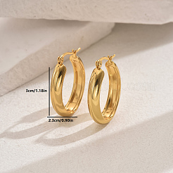Elegant 201 Stainless Steel Hoop Earrings&nbsp;TG2342-3