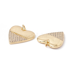 Rack Plating Brass Micro Pave Clear Cubic Zirconia Pendants&nbsp;ZIRC-C040-18G