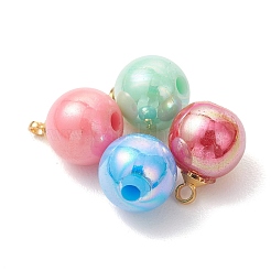 オペークアクリルパーツ  ラウンドチャーム  ミックスカラー  13x10mm  穴：1.6mm&nbsp;PALLOY-JF05207