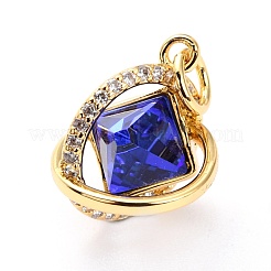 Brass Micro Pave Cubic Zirconia Pendants&nbsp;ZIRC-O044-19MC-G