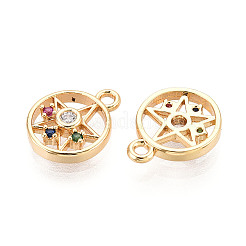 Brass Micro Pave Cubic Zirconia Charms&nbsp;KK-N263-133G